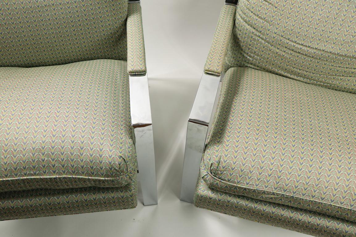 Mid-Century Modern Paire de chaises longues chromées de Cy Mann en vente