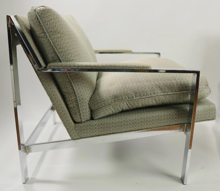 Pair of Chrome Lounge Chairs by Cy Mann For Sale 1