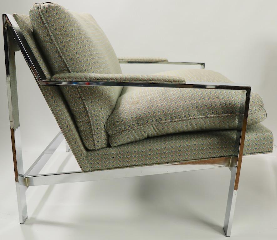 Pair of Chrome Lounge Chairs by Cy Mann For Sale 2