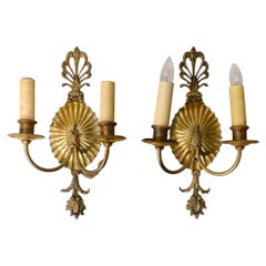 Antique Pr. Classical Brass Wall Sconces by Caldwell C 1900/ 1920’s