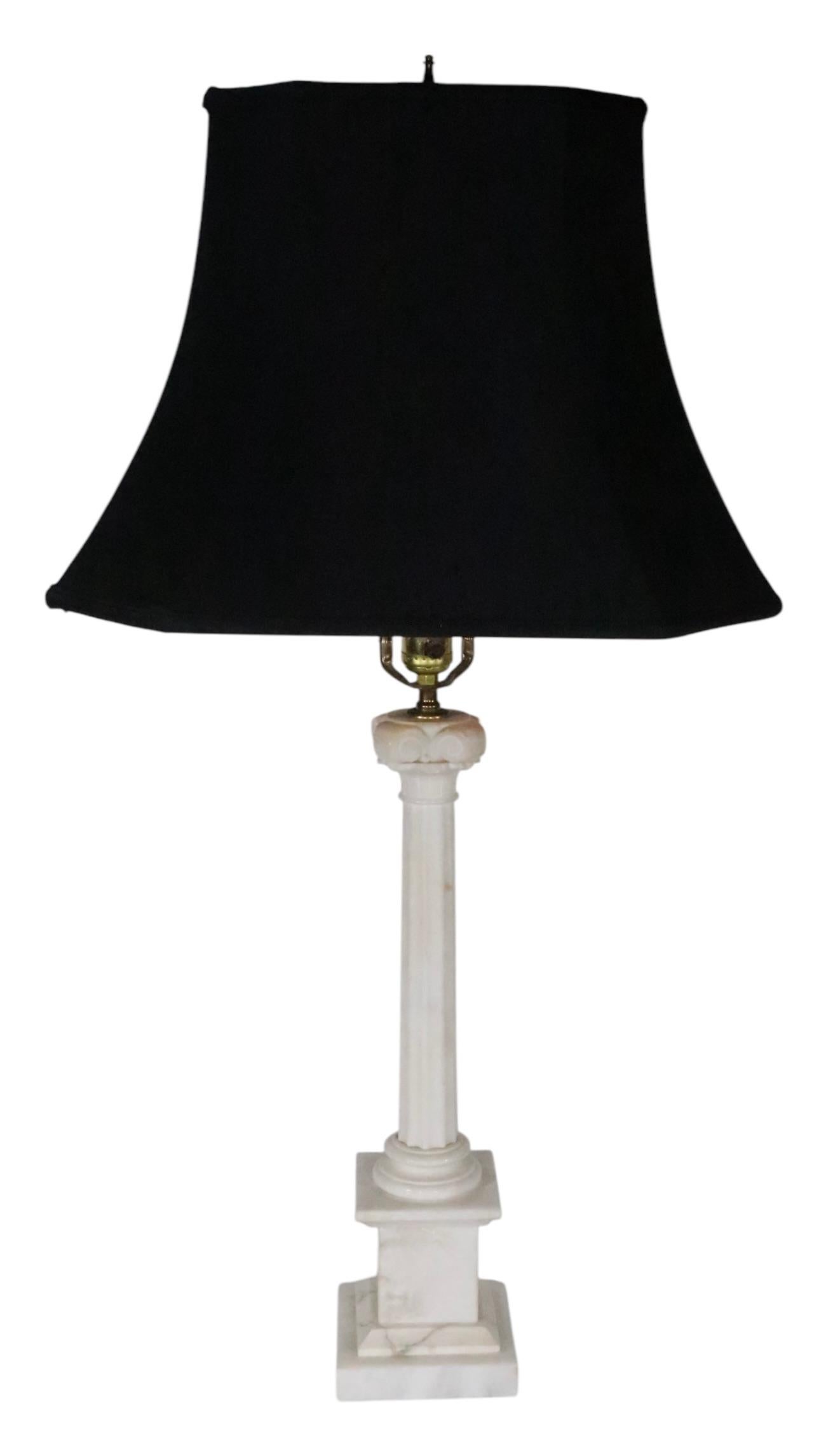 Pr. Classical Style Marble Column Lamps by Wilmar Co.  Inc. 8