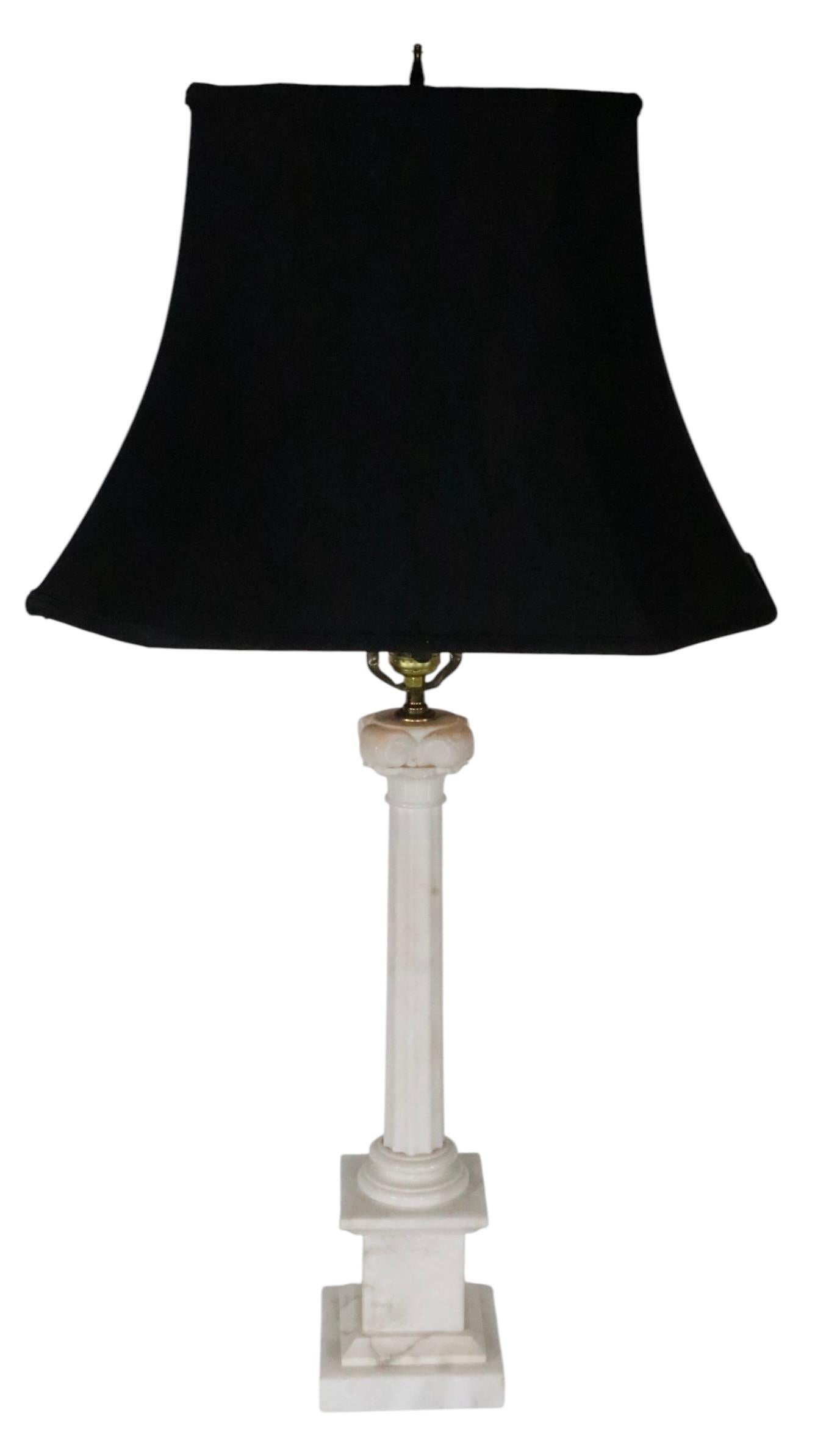 Pr. Classical Style Marble Column Lamps by Wilmar Co.  Inc. 9