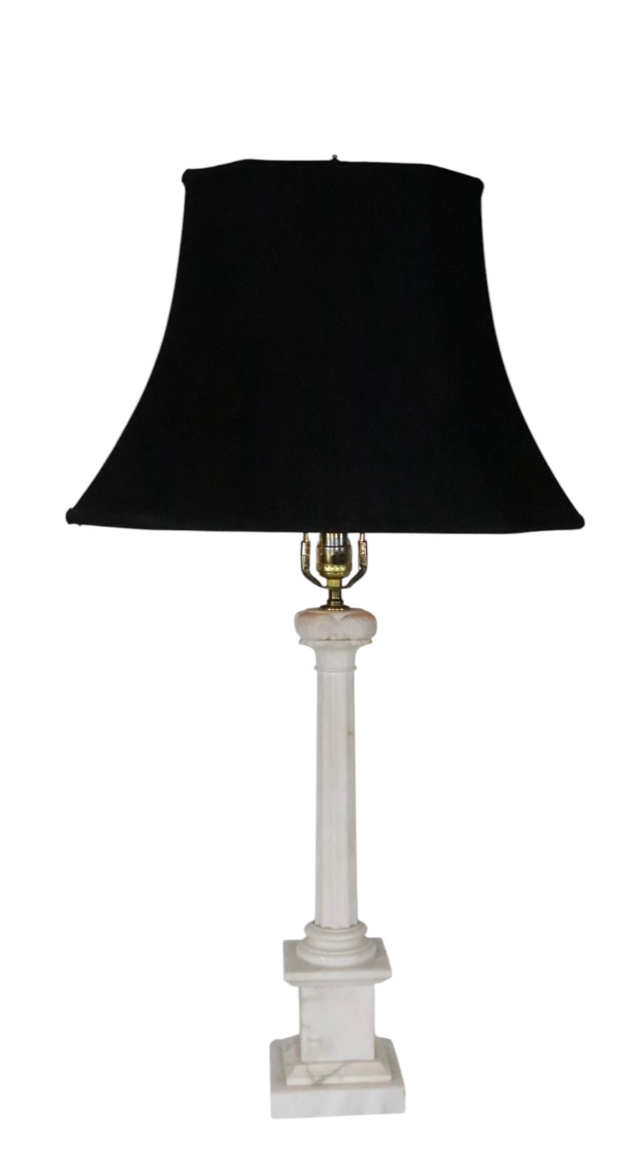 Pr. Classical Style Marble Column Lamps by Wilmar Co.  Inc. 10