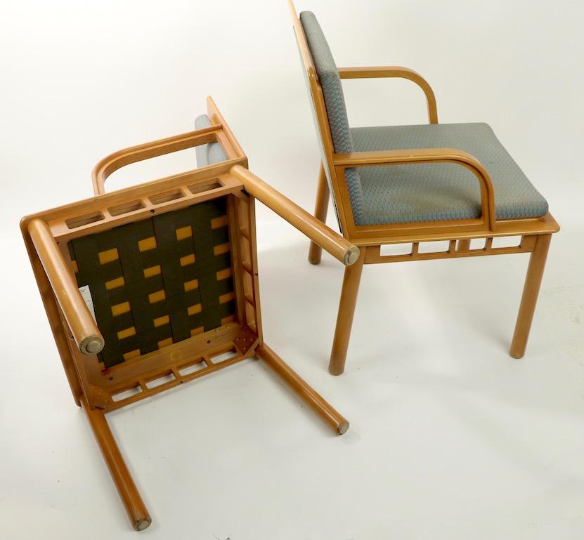 Pair of Constructivist Memphis Armchairs Made in Yugoslavia Distributed by Knoll 11