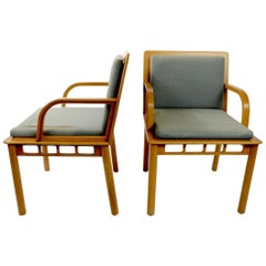 Pair of Constructivist Memphis Armchairs Made in Yugoslavia Distributed by Knoll