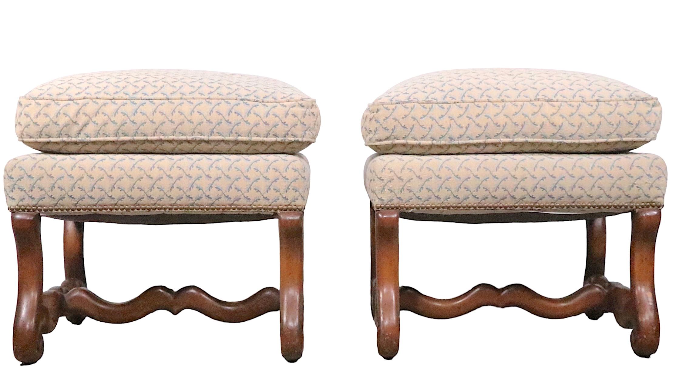 Pr. Contemporary Os De Mouton Style Ottoman Pouf, Benches For Sale 6