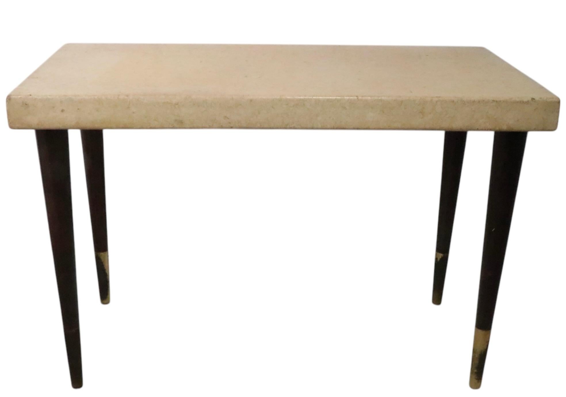 Pr. Cork Top Side Tables by Paul Frankl Johnson Furniture John Stuart c. 1940s For Sale 8