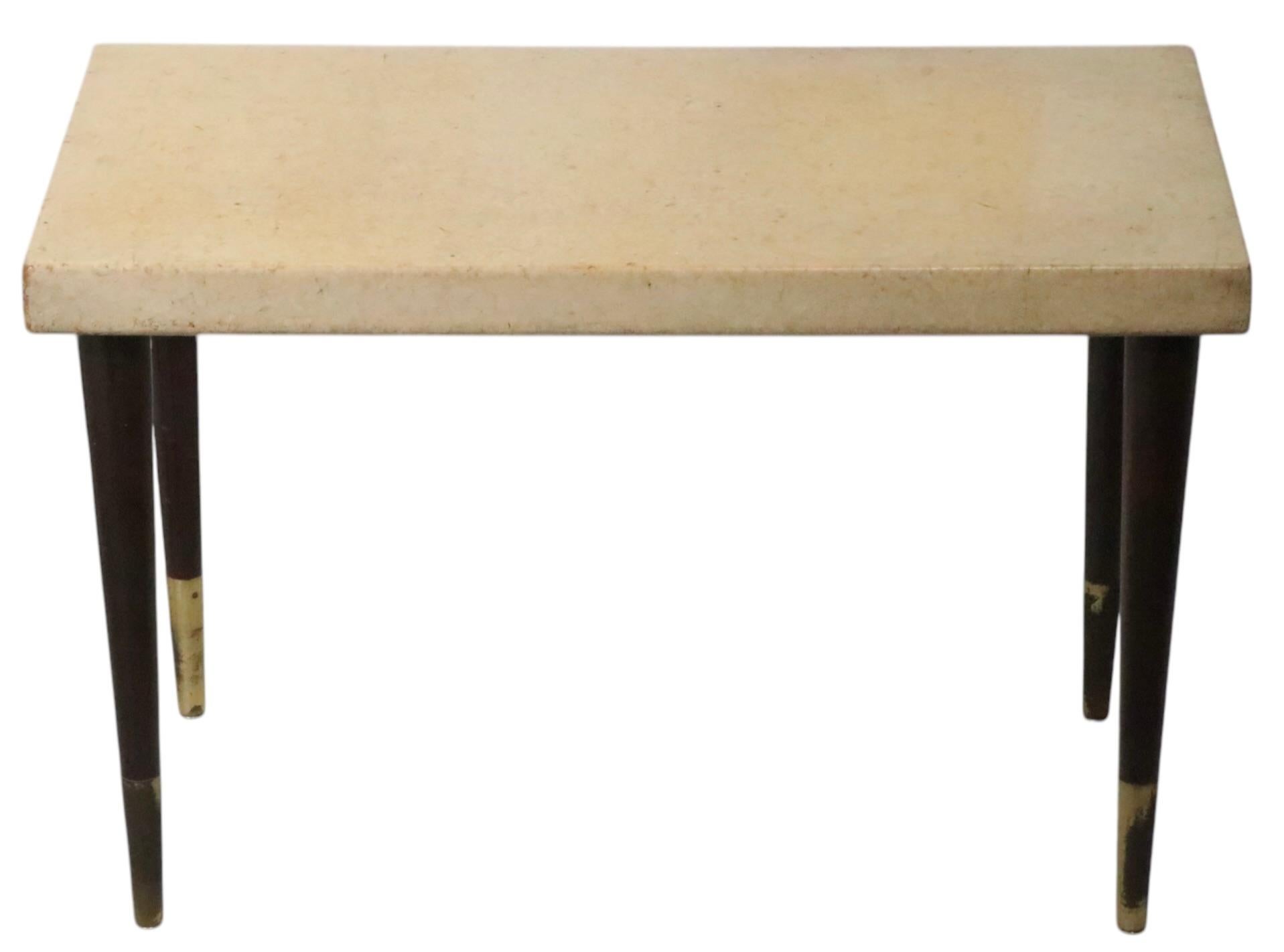 Pr. Cork Top Side Tables by Paul Frankl Johnson Furniture John Stuart c. 1940s In Good Condition For Sale In New York, NY
