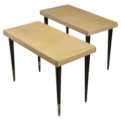 Pr. Cork Top Side Tables by Paul Frankl Johnson Furniture John Stuart c. 1940s