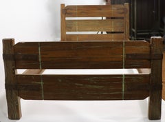 Pair of Cowboy Style Twin Beds by A. Brandt for Ranch Oak