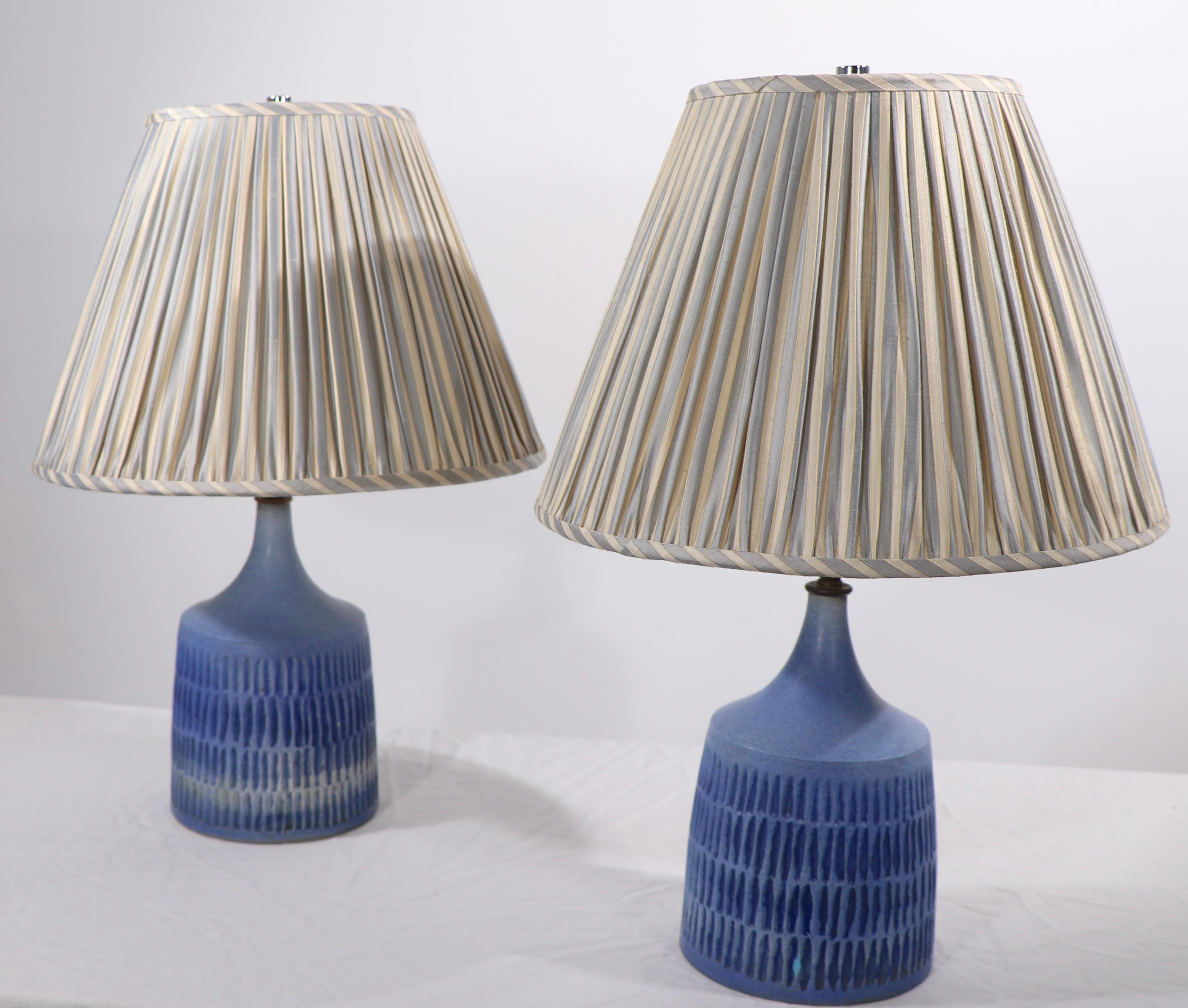 Pr. Danish Mid-Century Modern Ceramic Table Lamps 5