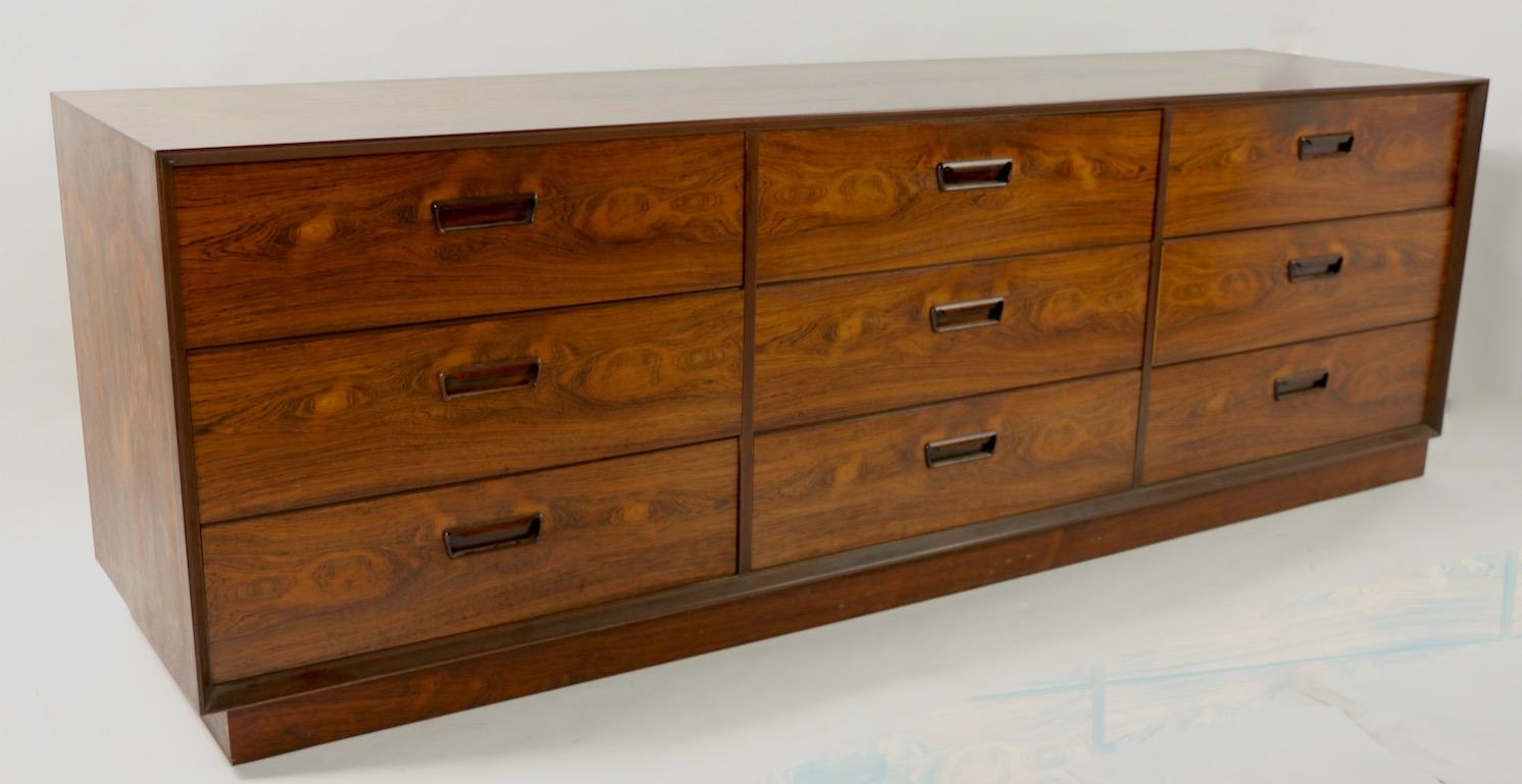 Pair of Danish Mid-Century Modern Rosewood Dressers by Dyrlund 5