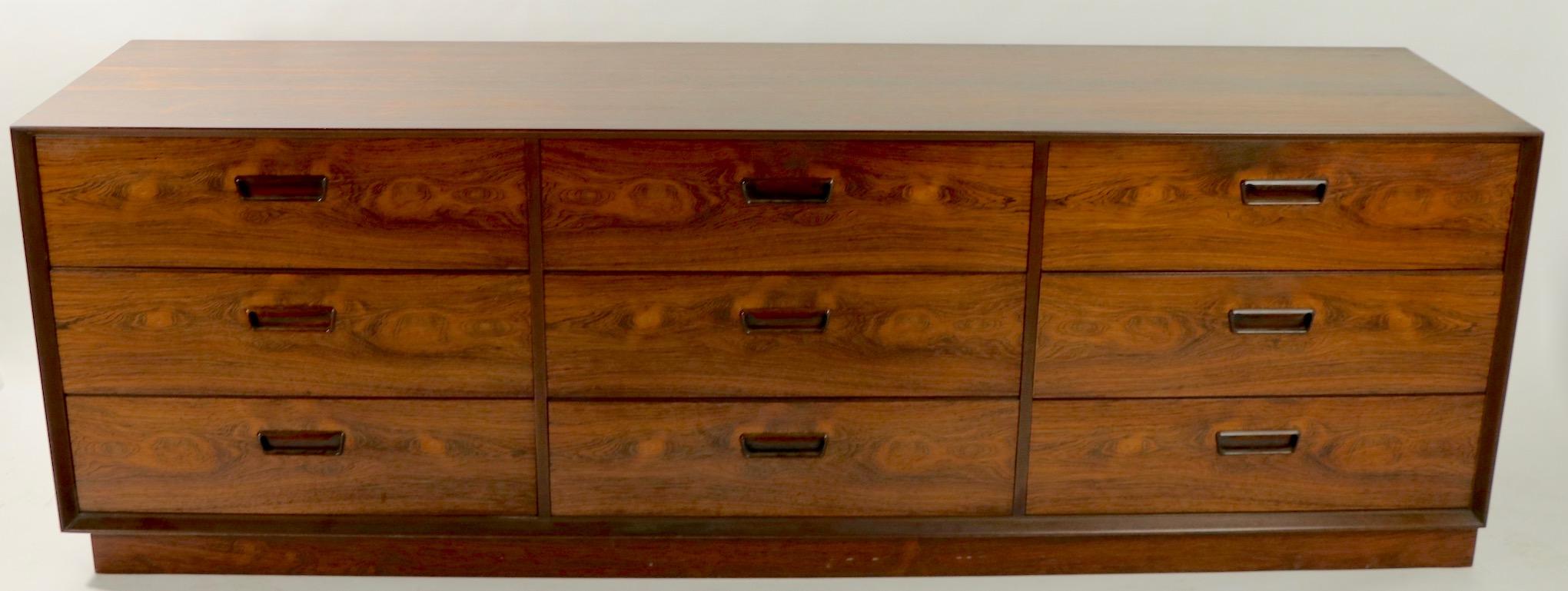 Pair of Danish Mid-Century Modern Rosewood Dressers by Dyrlund 6