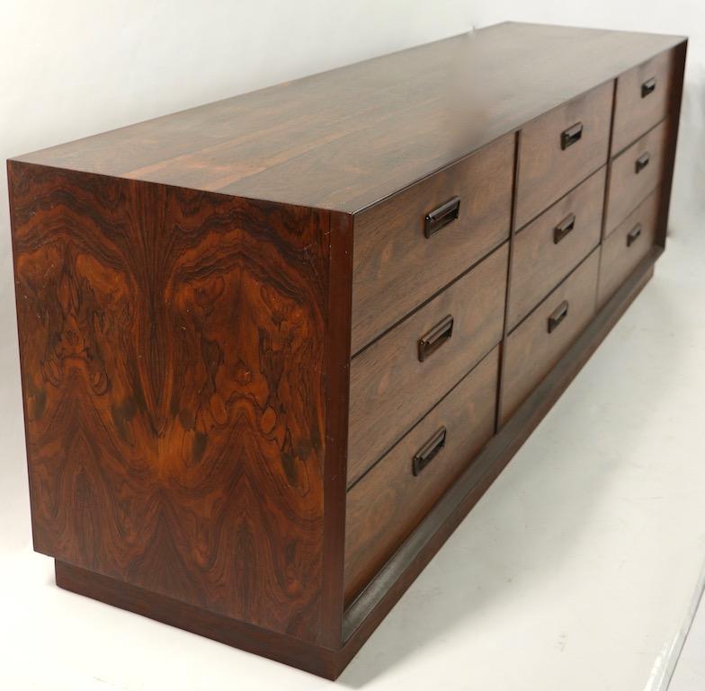 Veneer Pair of Danish Mid-Century Modern Rosewood Dressers by Dyrlund