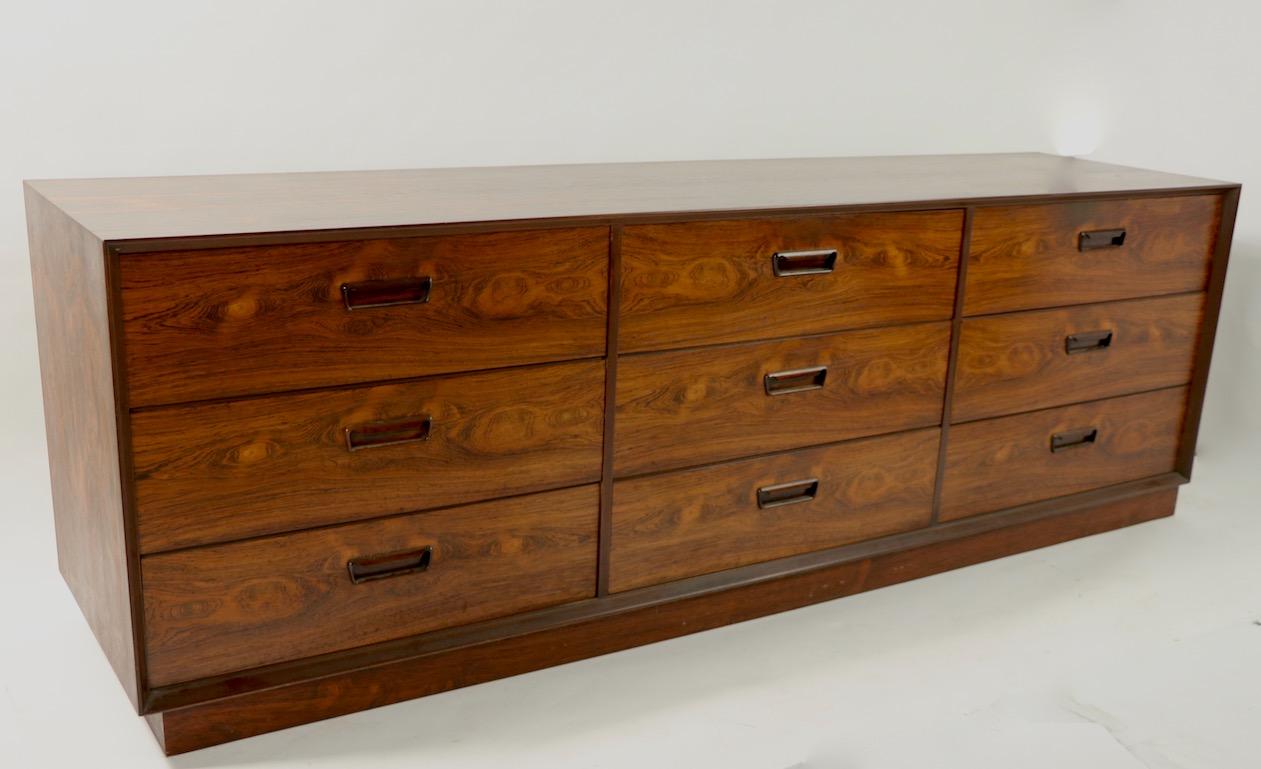 20th Century Pair of Danish Mid-Century Modern Rosewood Dressers by Dyrlund