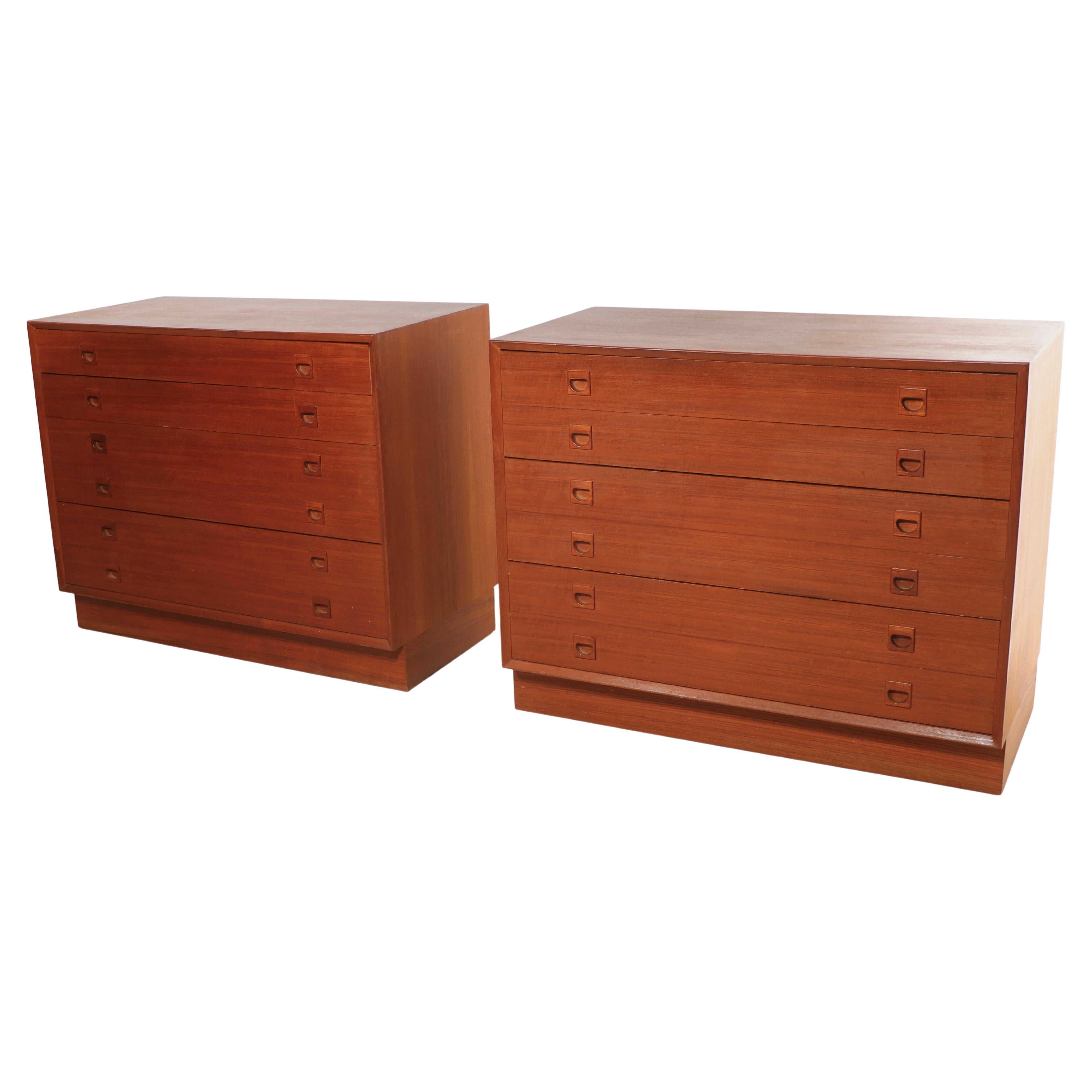 Pr. Danish Mid-Century Modern Style Dressers Att. to G Plan 