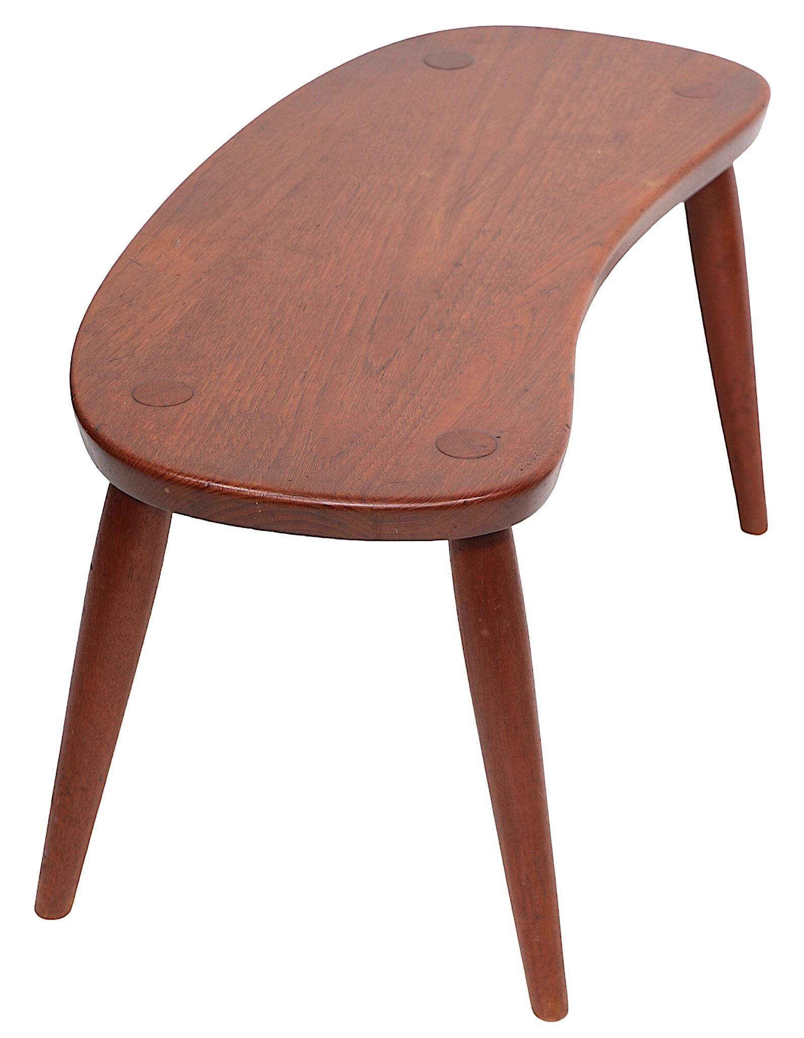 Pr. Danish Mid Century Modern Tables Made by Illum Bolighus att. to Josef Frank  In Good Condition For Sale In New York, NY