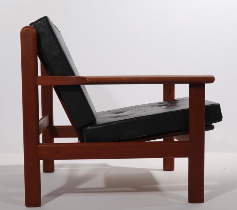 Leather Pair of Danish Modern Lounge Chairs by Poul Volther for Frem Rolje For Sale