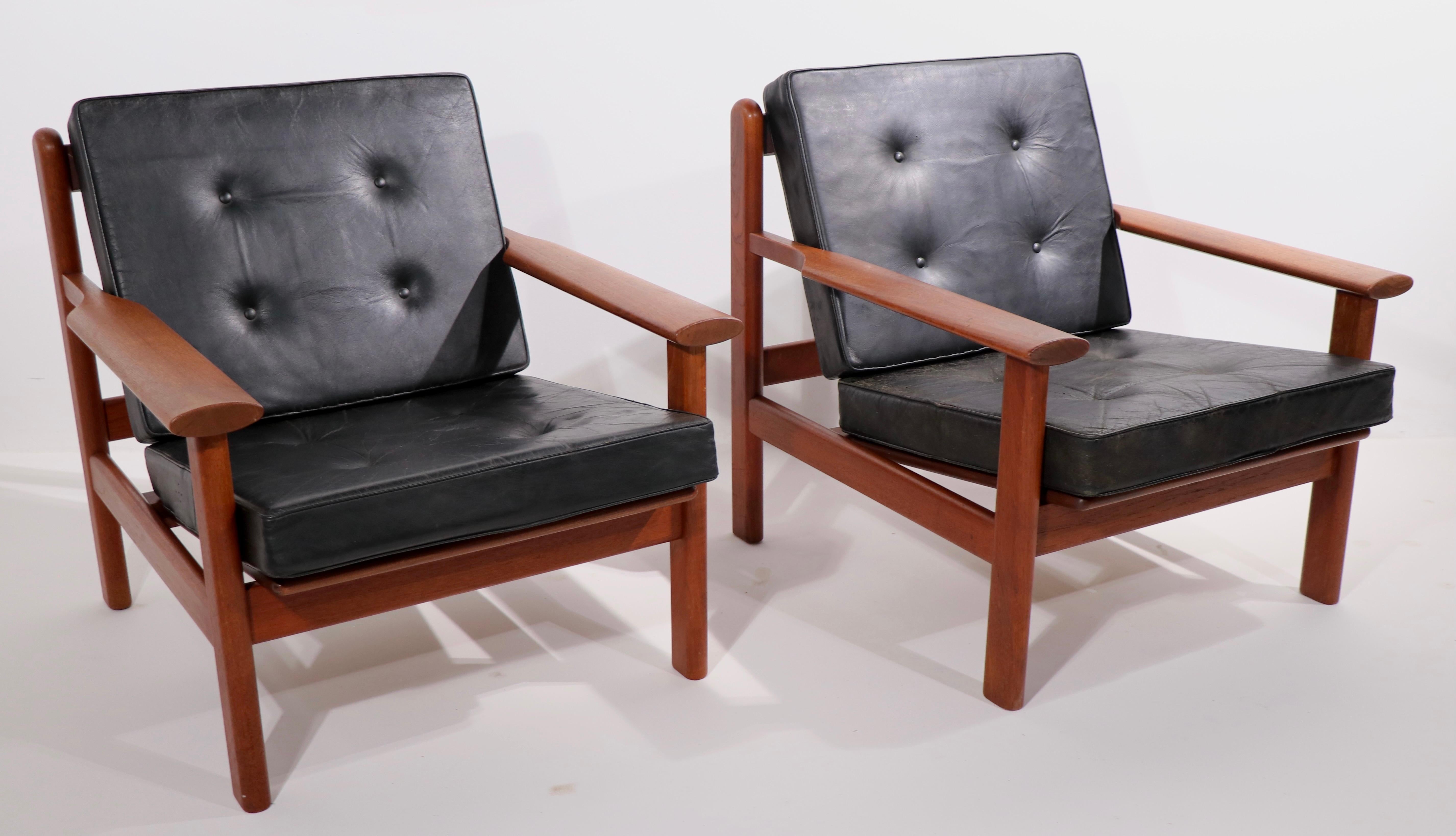 Pair of Danish Modern Lounge Chairs by Poul Volther for Frem Rolje For Sale 2