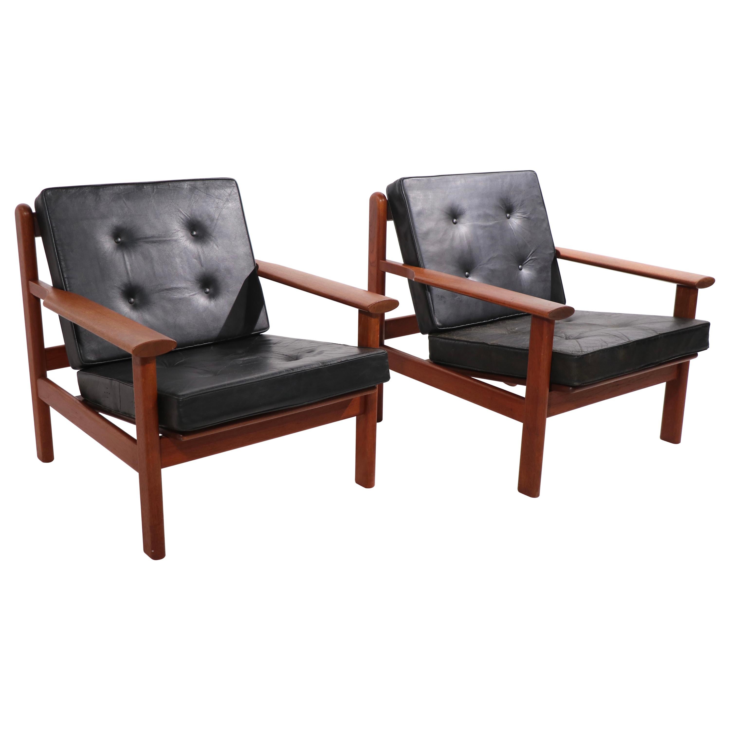 Pair of Danish Modern Lounge Chairs by Poul Volther for Frem Rolje