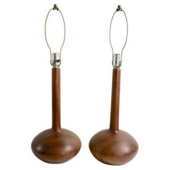 Pr. Danish Walnut Table Lamps