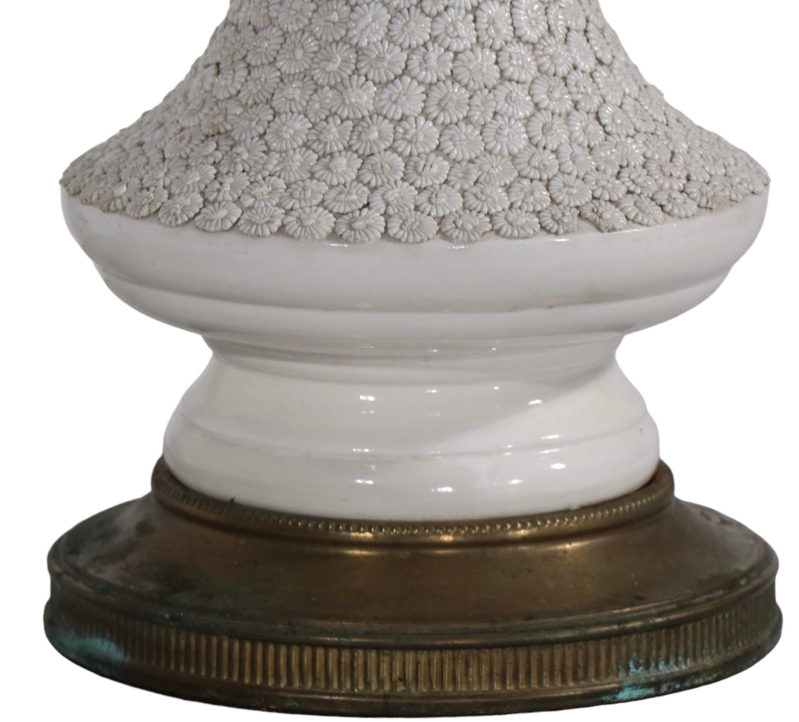 Pr. Decorative Blanc de Chine Style Table Lamps by Paul Hanson c 1960's For Sale 5