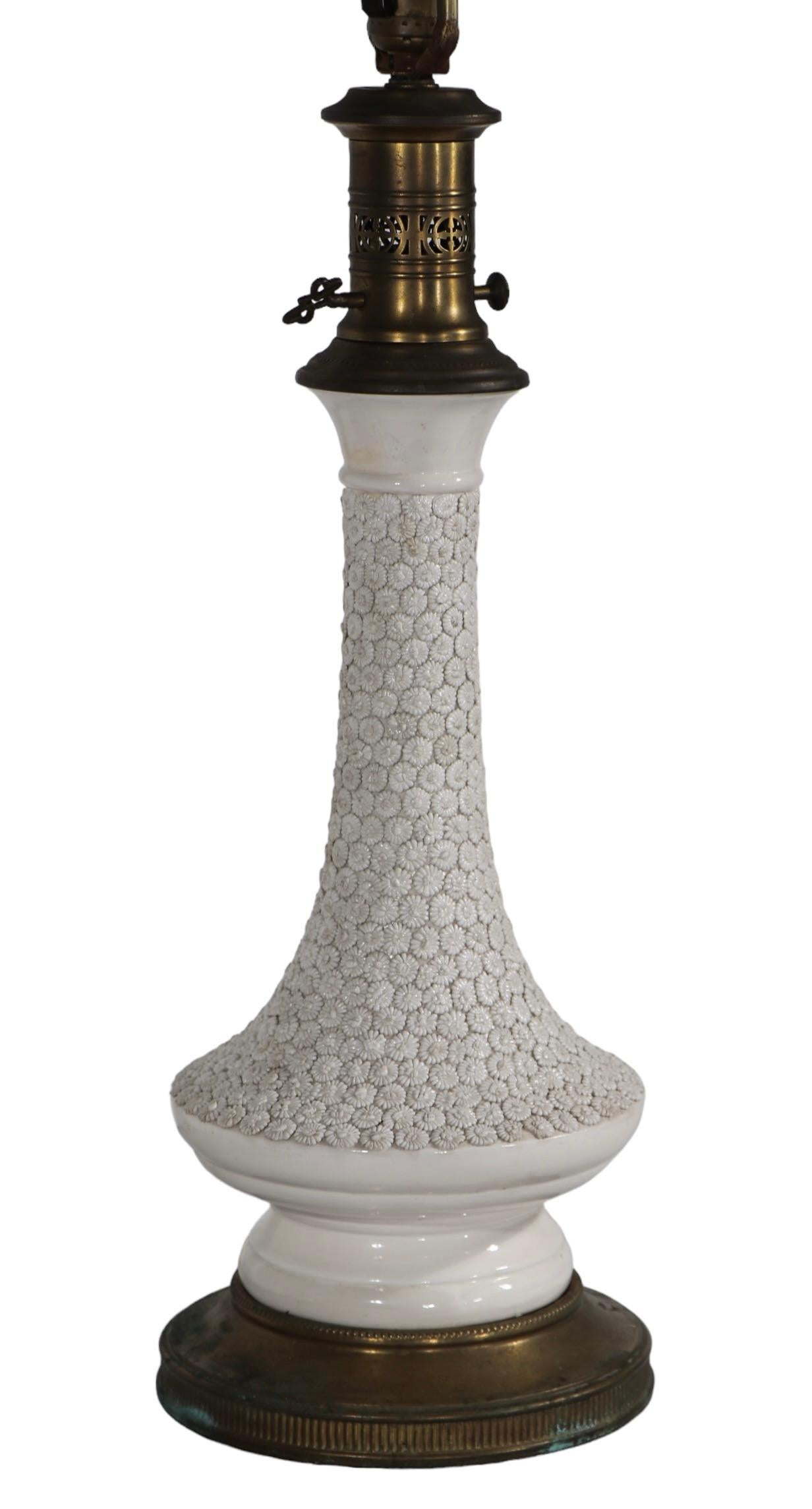 Pr. Decorative Blanc de Chine Style Table Lamps by Paul Hanson c 1960's For Sale 7
