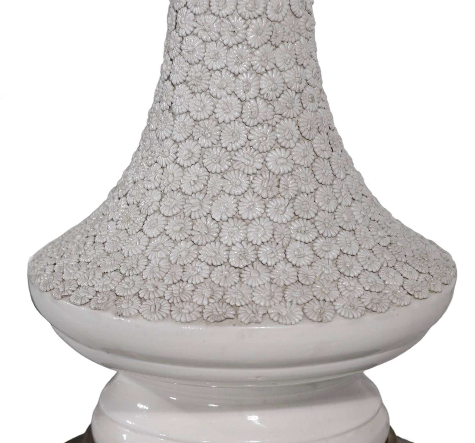Pr. Decorative Blanc de Chine Style Table Lamps by Paul Hanson c 1960's For Sale 11