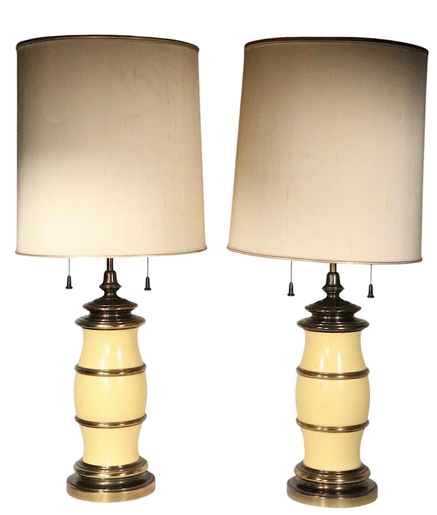 Pr. Dekorativ  Tischlampen aus Kunstbambus von Stiffel um 1970 (Metall) im Angebot