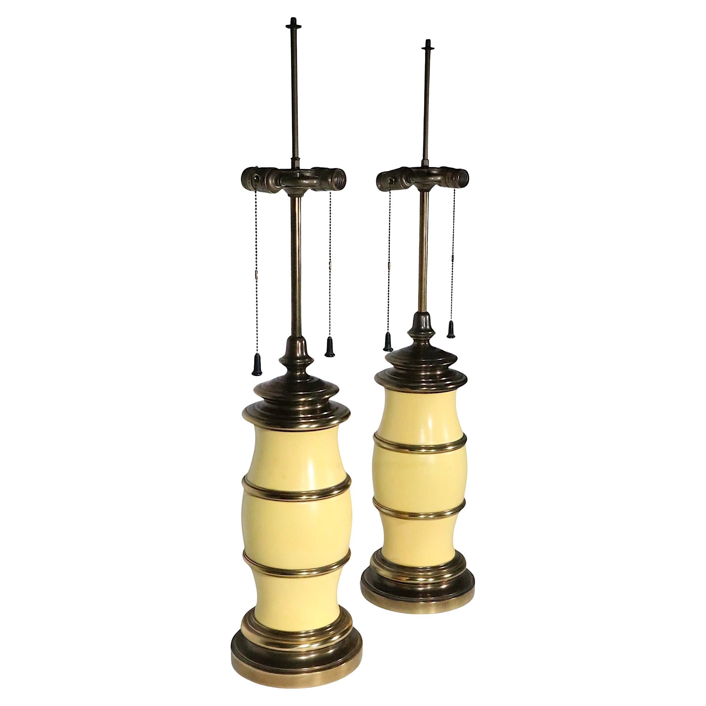 Pr. Dekorativ  Tischlampen aus Kunstbambus von Stiffel um 1970 im Angebot