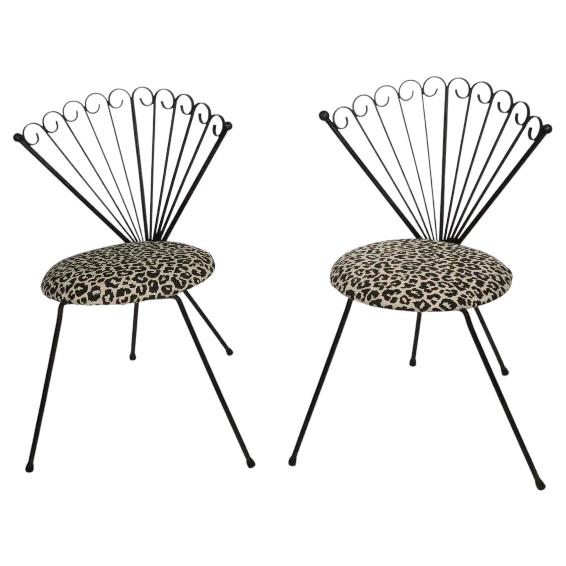Pr. Decorative Granada Style Mid Century Side Chairs att. to Arthur Umanoff