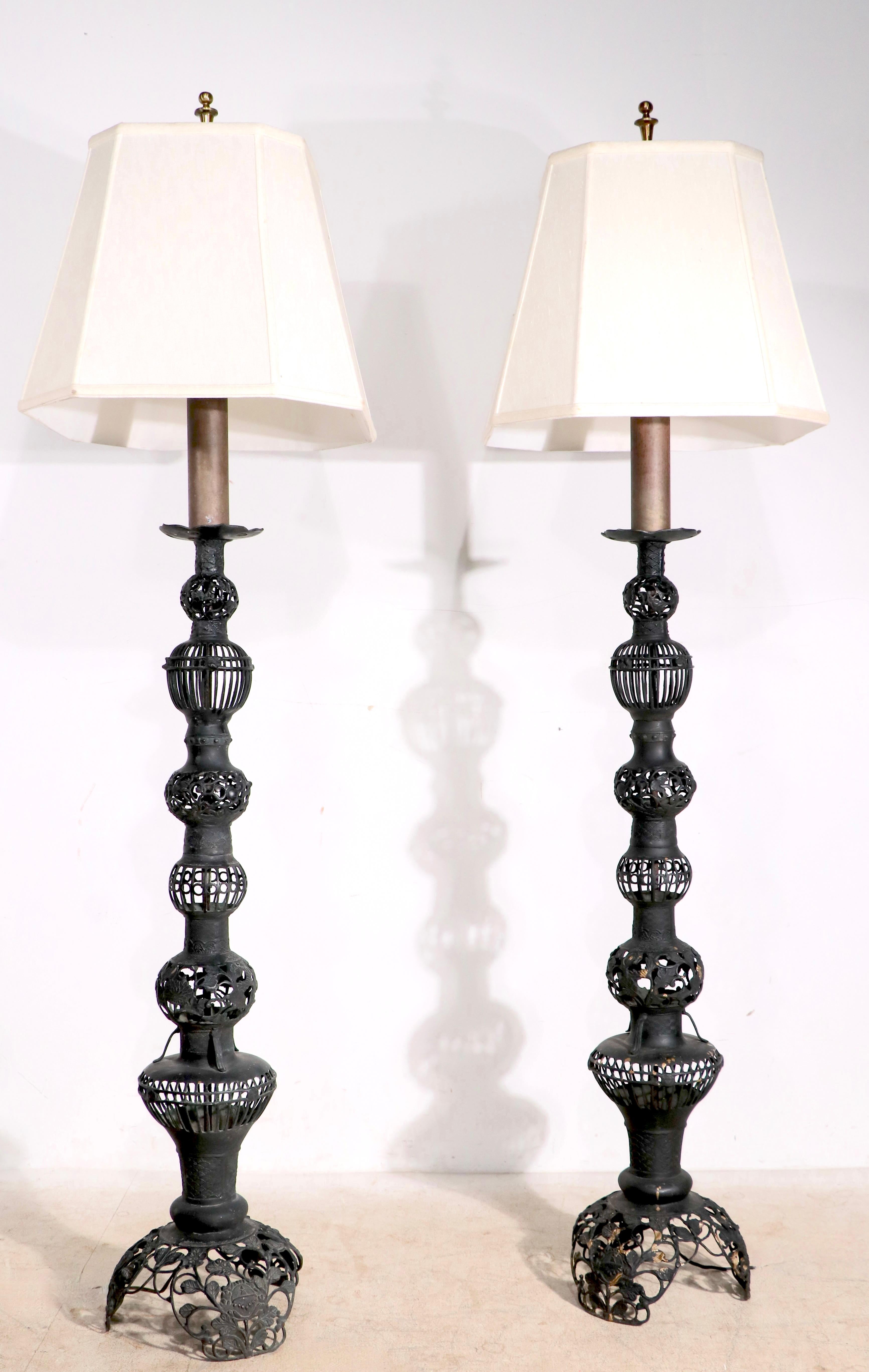 antique metal floor lamps