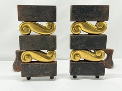 Pr, Donald Deskey per Bennetts Androni in ottone e bronzo testurizzato C.C. anni '50