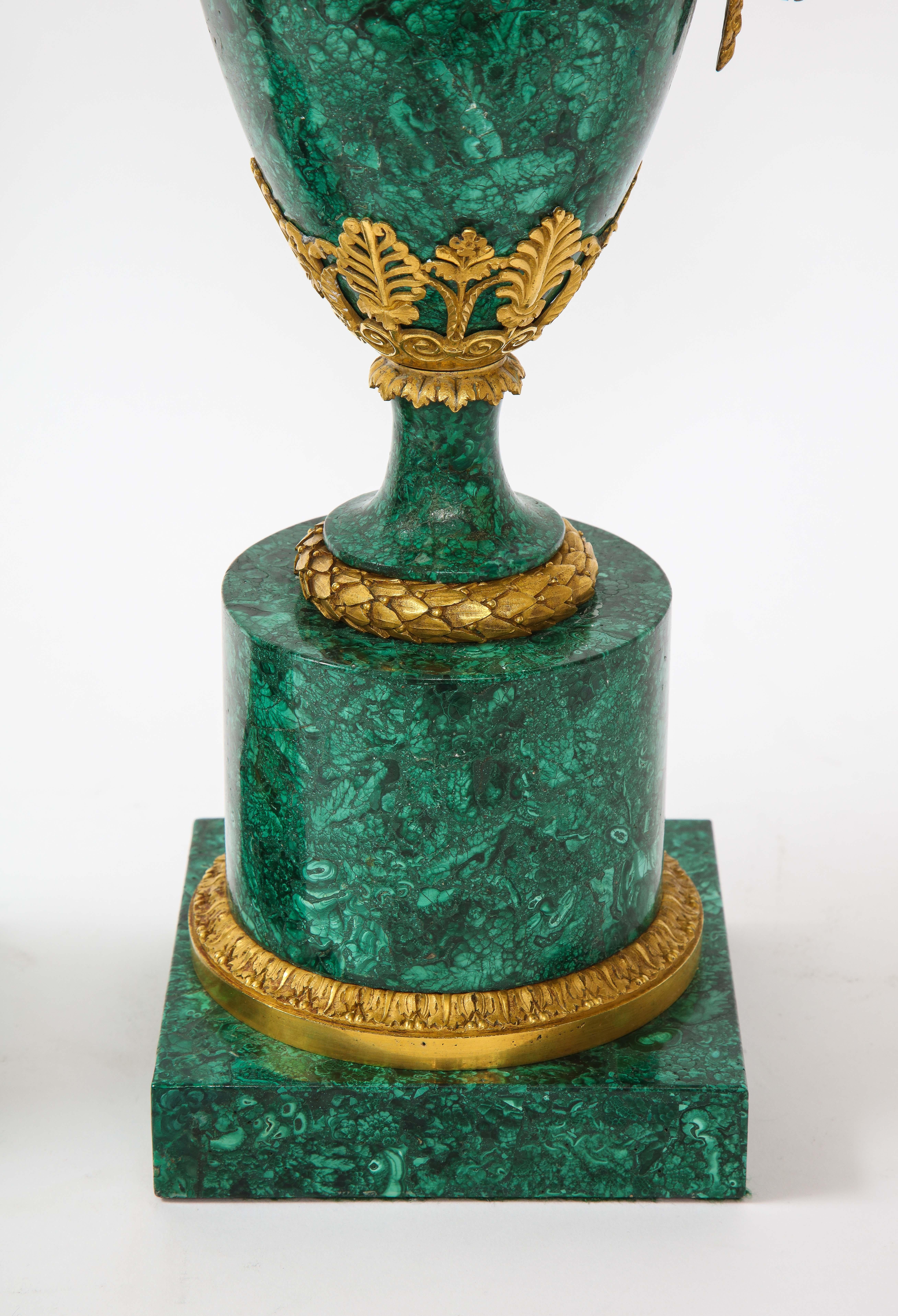 Empire Ormolu-Mounted Malachite Ewers Attributed to Claude Galle, Russian, Pair 13