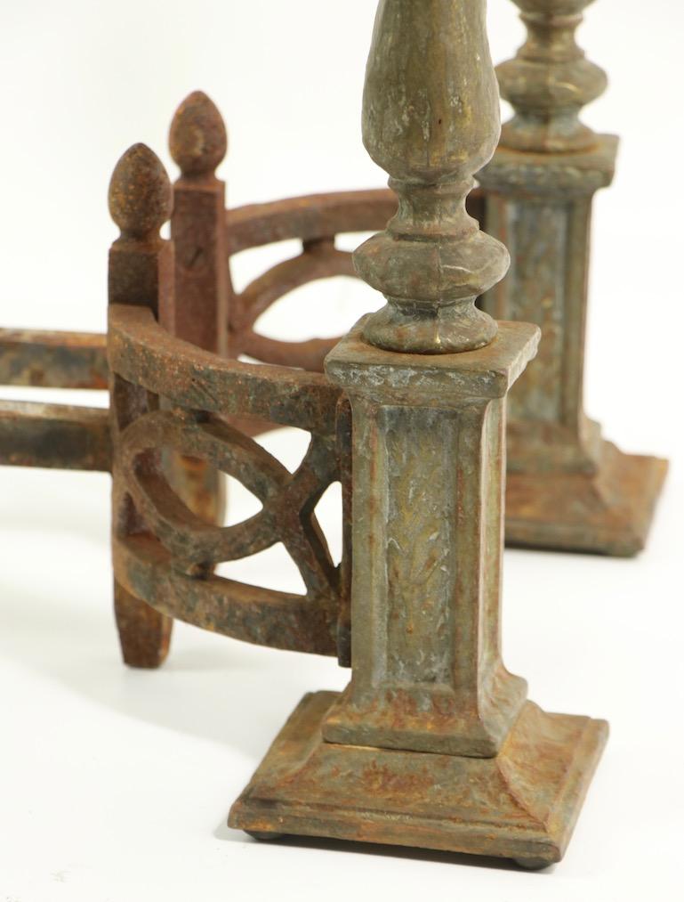 Pair of English Arts & Crafts Andirons For Sale 5