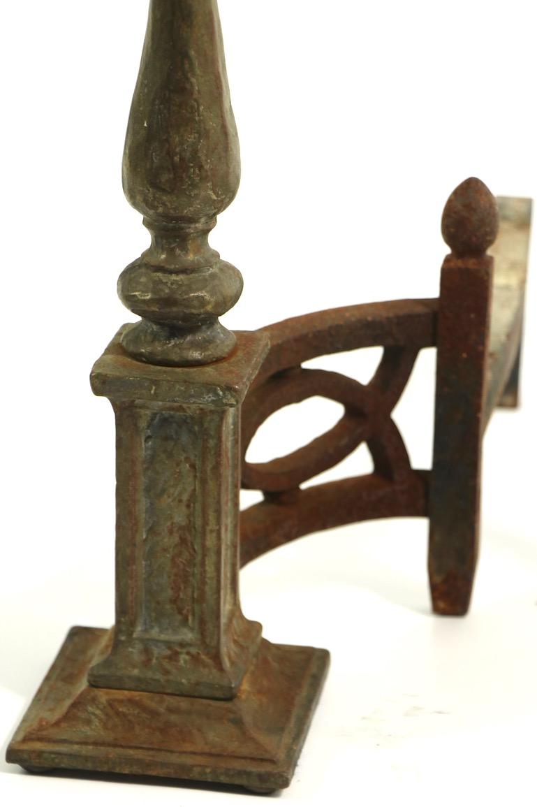 Pair of English Arts & Crafts Andirons In Good Condition For Sale In New York, NY