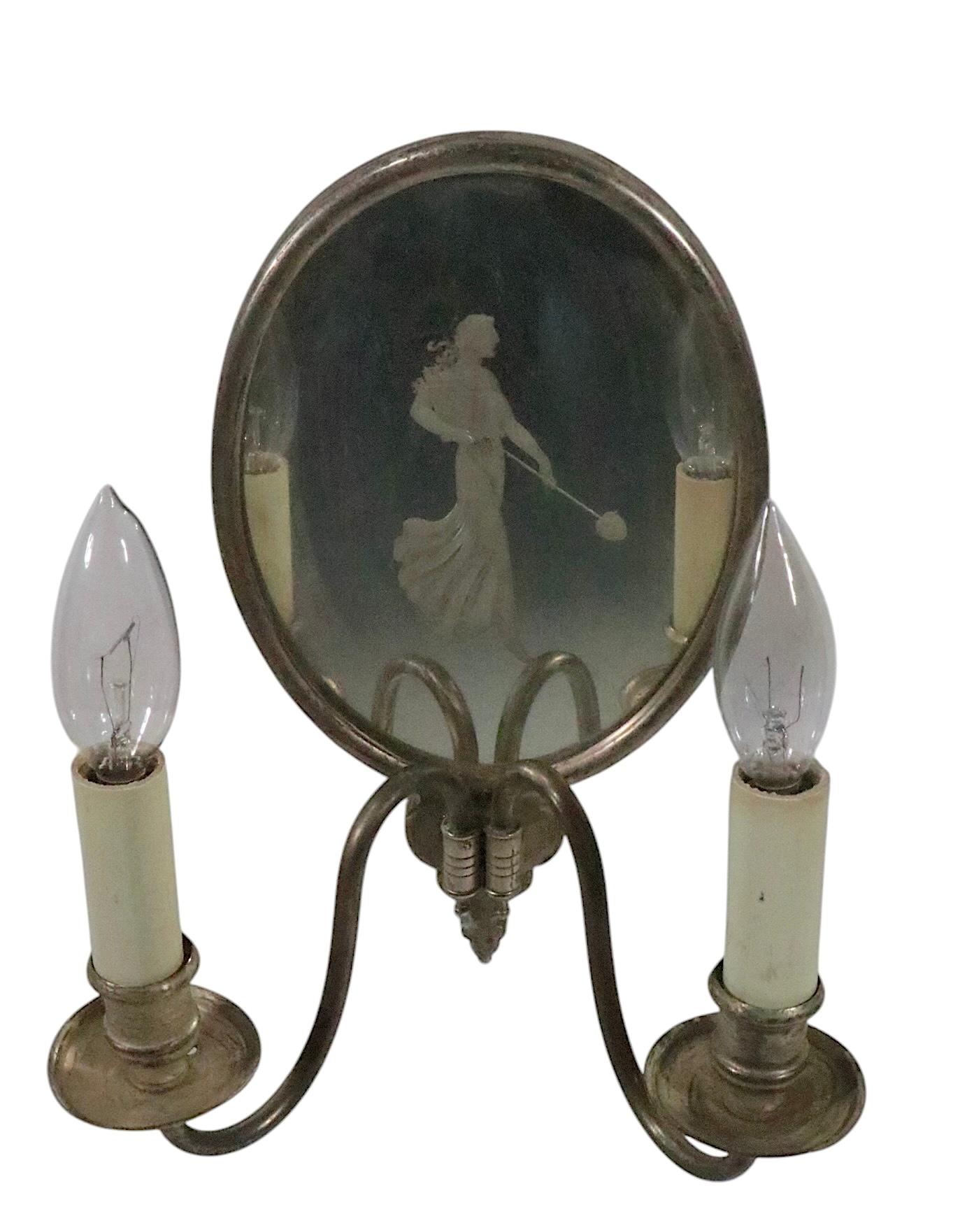 Pr. Argento specchiato acidato  Applique antiche placcate att. a Sterling Bronze Co. in vendita 3