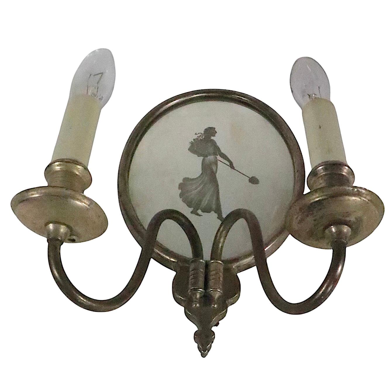 Pr. Argento specchiato acidato  Applique antiche placcate att. a Sterling Bronze Co. in vendita 4
