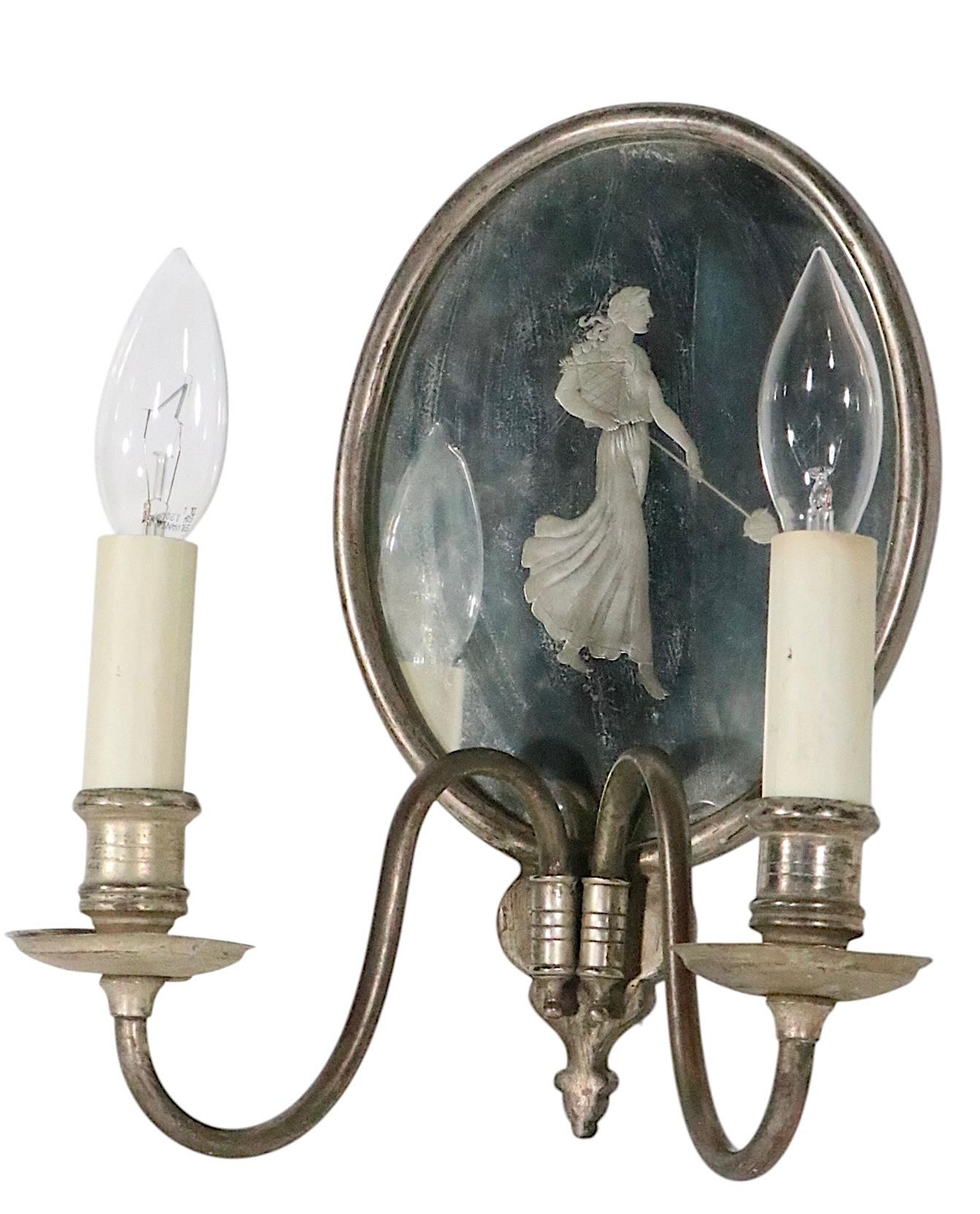 Pr. Argento specchiato acidato  Applique antiche placcate att. a Sterling Bronze Co. in vendita 6