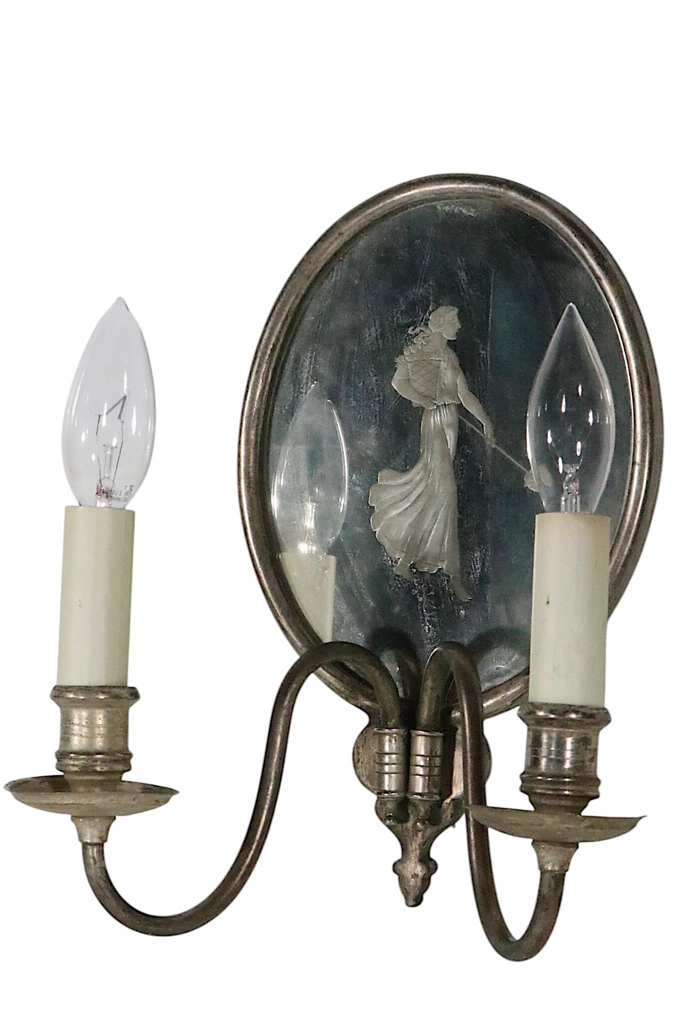 Pr. Argento specchiato acidato  Applique antiche placcate att. a Sterling Bronze Co. in vendita 8