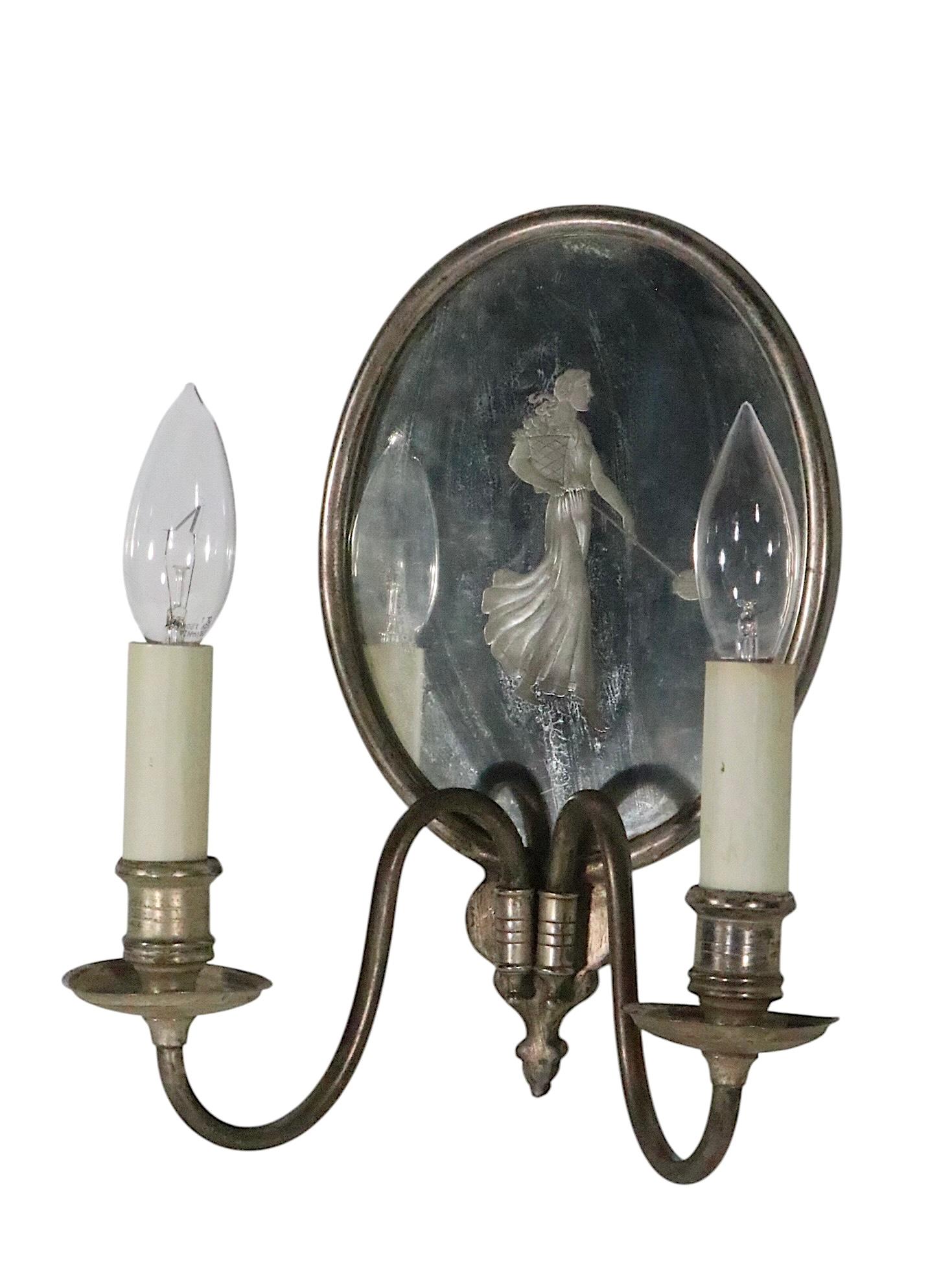 Pr. Argento specchiato acidato  Applique antiche placcate att. a Sterling Bronze Co. in vendita 10