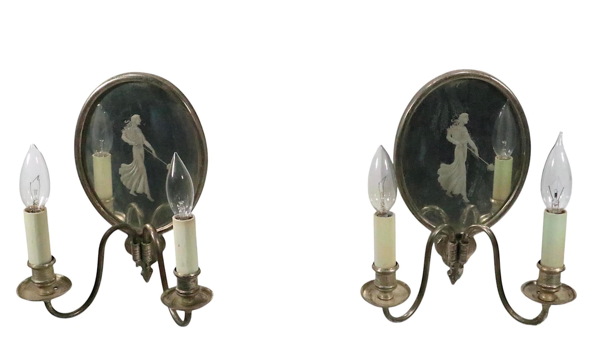 Pr. Argento specchiato acidato  Applique antiche placcate att. a Sterling Bronze Co. in vendita 1