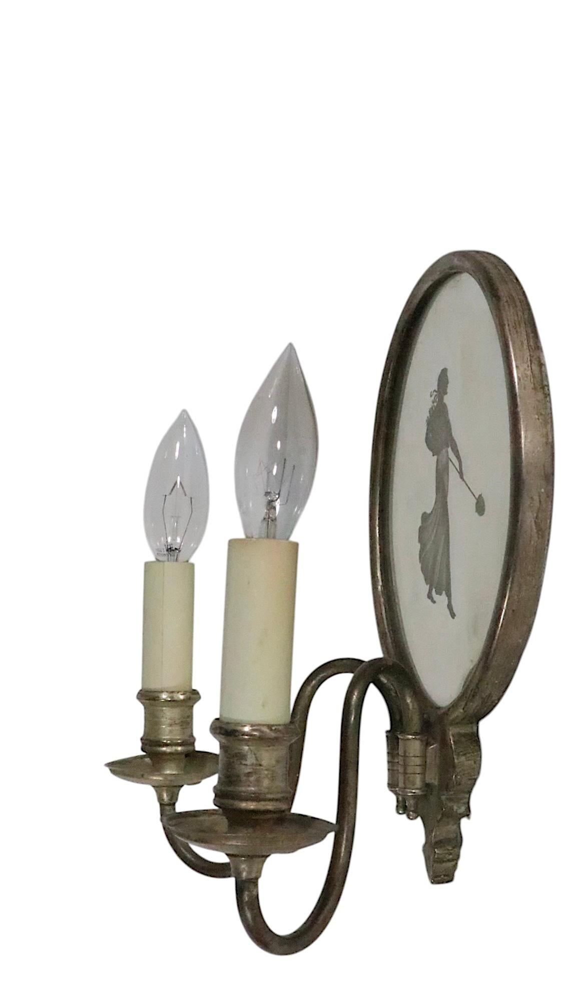 Pr. Argento specchiato acidato  Applique antiche placcate att. a Sterling Bronze Co. in vendita 2