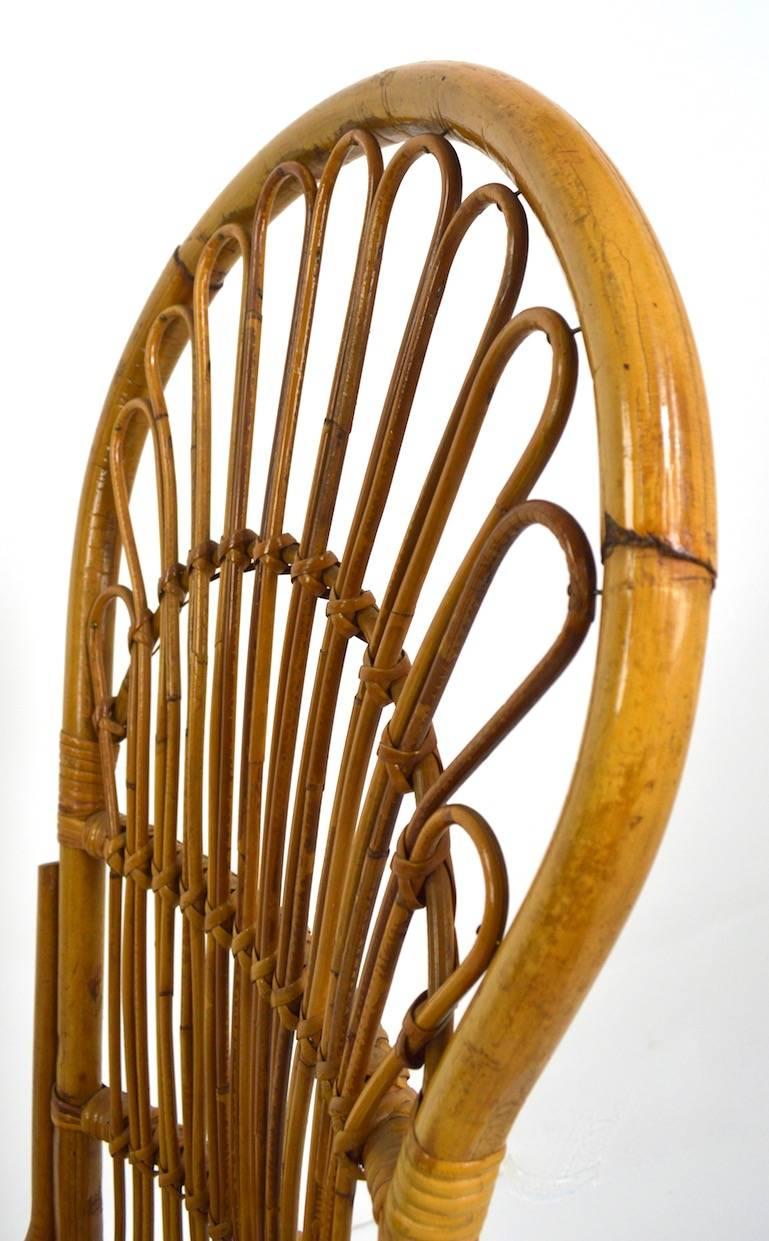 20th Century Pair of Exaggerated Form High Back Bamboo Chairs after Albini