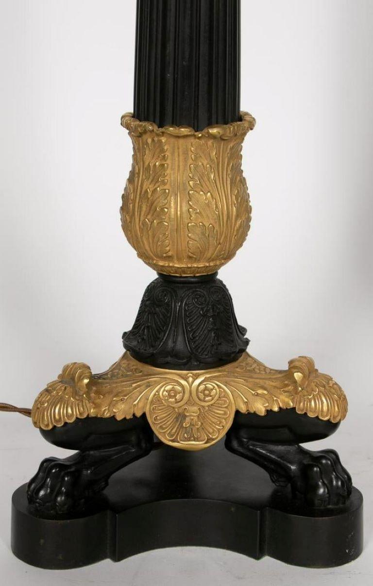 Pair of Fine French Charles X-Gilded Bronze Lamps In Good Condition For Sale In Atlanta, GA