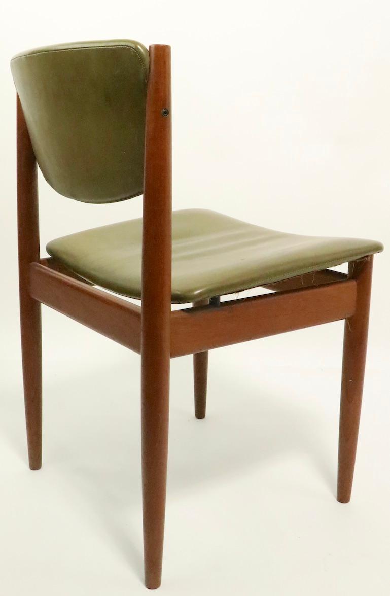 Leather Pair of Finn Juhl for France and Son Dining Chairs