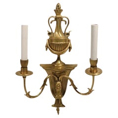 Pair of Formal Classical Two Light Candlestick Sconces by Caldwell