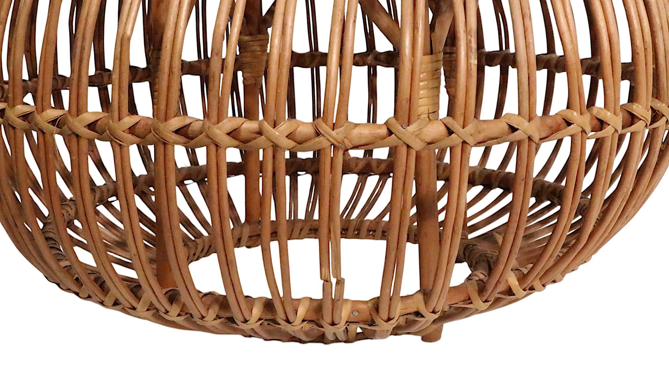 Pr. Franco Albini  Bamboo Reed Stools Ottoman Tables For Sale 5