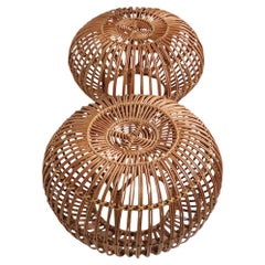 Pr. Franco Albini  Tabourets en bambou Reed Tables Ottomanes