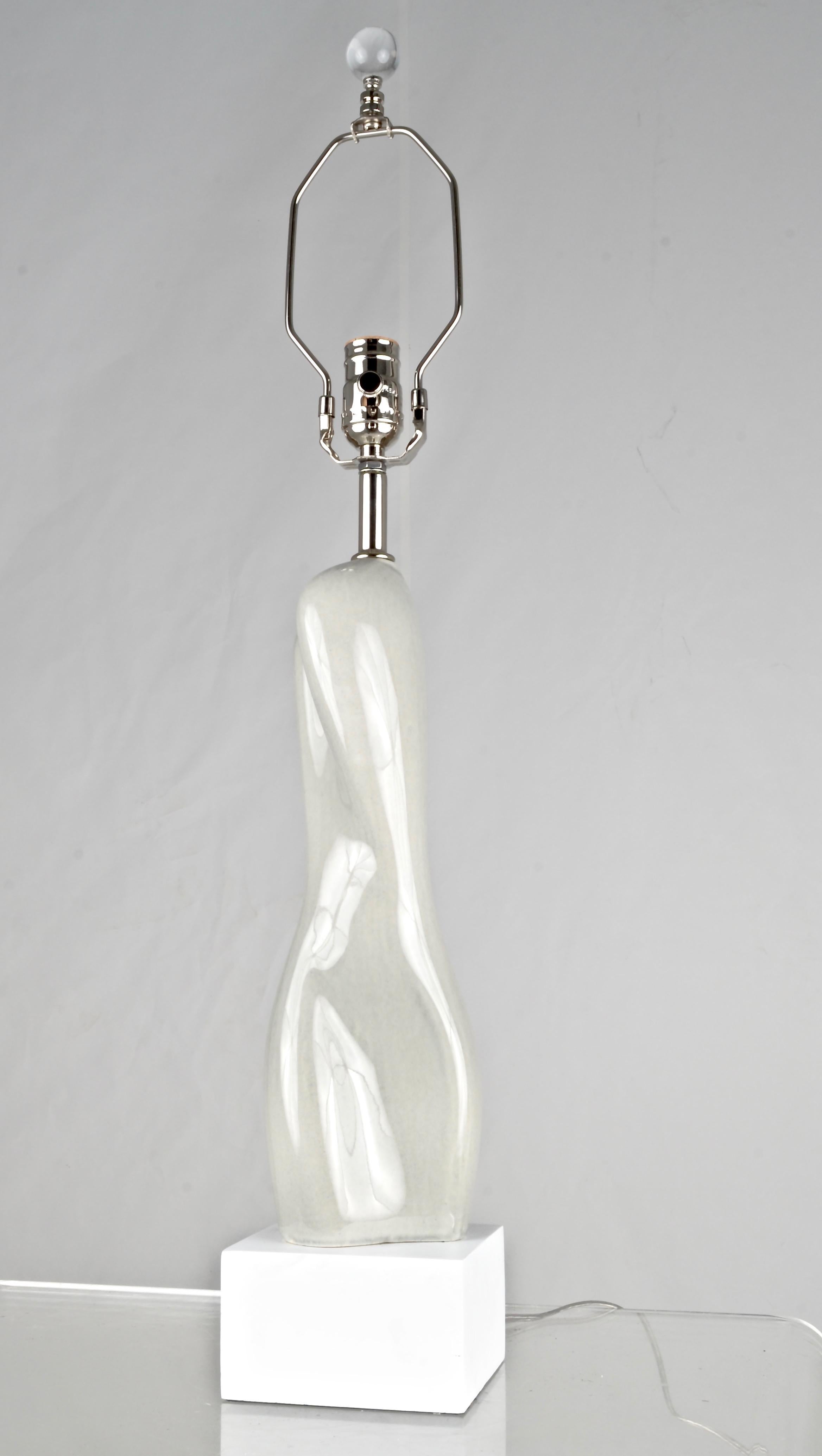 Pr. Free Form Ceramic Lamps, 1950s For Sale 3